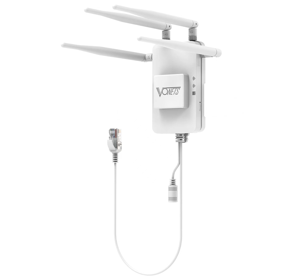 VONETS VAR1200-H Pont Wi-Fi Gigabit WiFi Routeur sans fil Répéteur / Dual  Band 2,4 GHz/5 GHz RJ45 WiFi Ethernet Adaptateur de portée PoE/DC alimenté